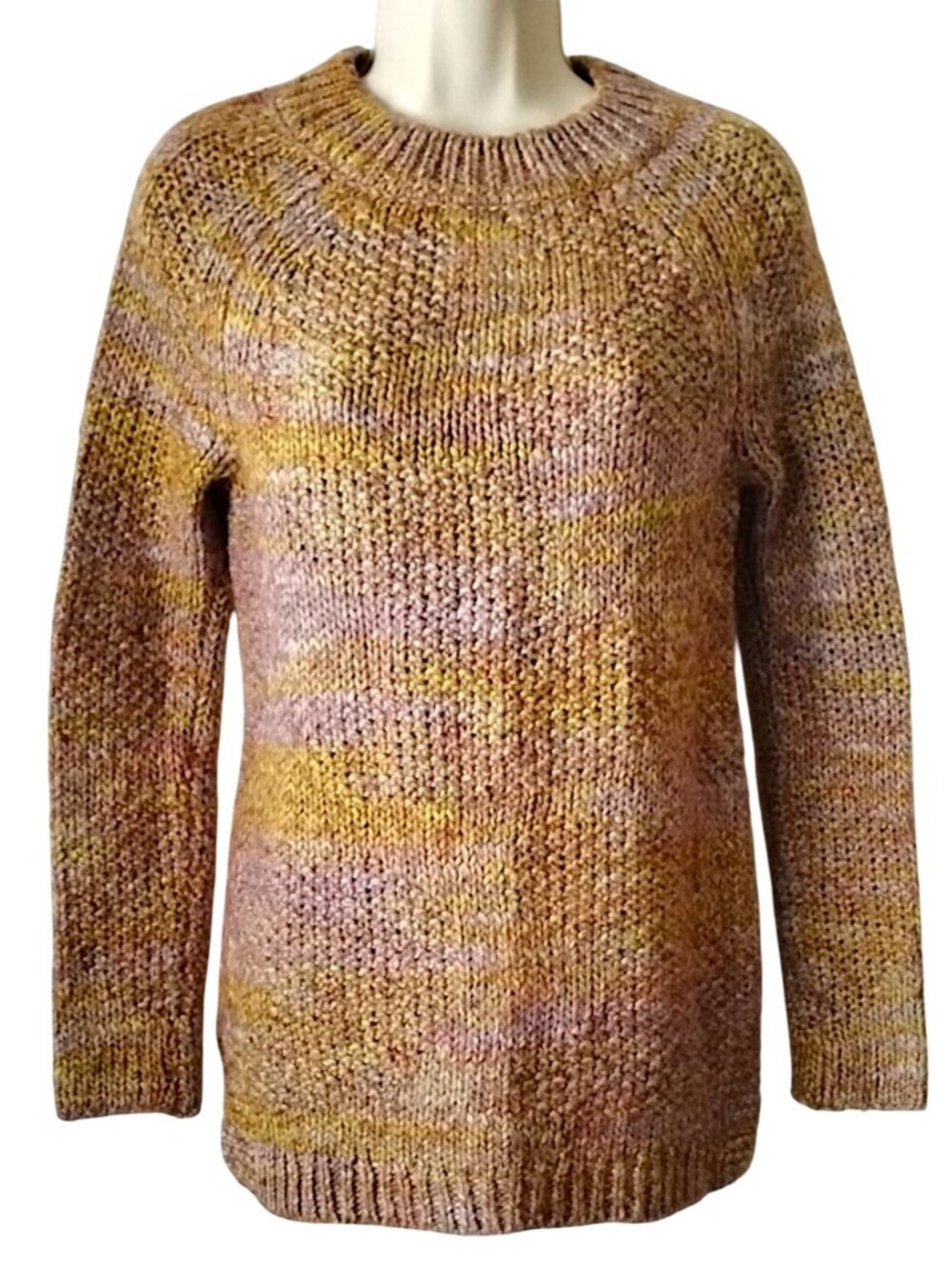 Soft Surroundings Wool Blend Knit Crew Neck Tunic Sweater S Confetti